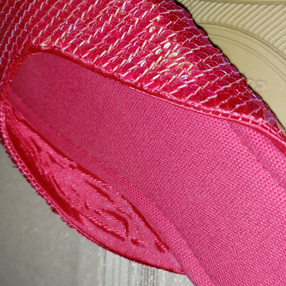 Capelli New York NEW Sequined Mules Slippers Slip-On Women's 6 Magenta Red NWOT - Picture 5 of 7
